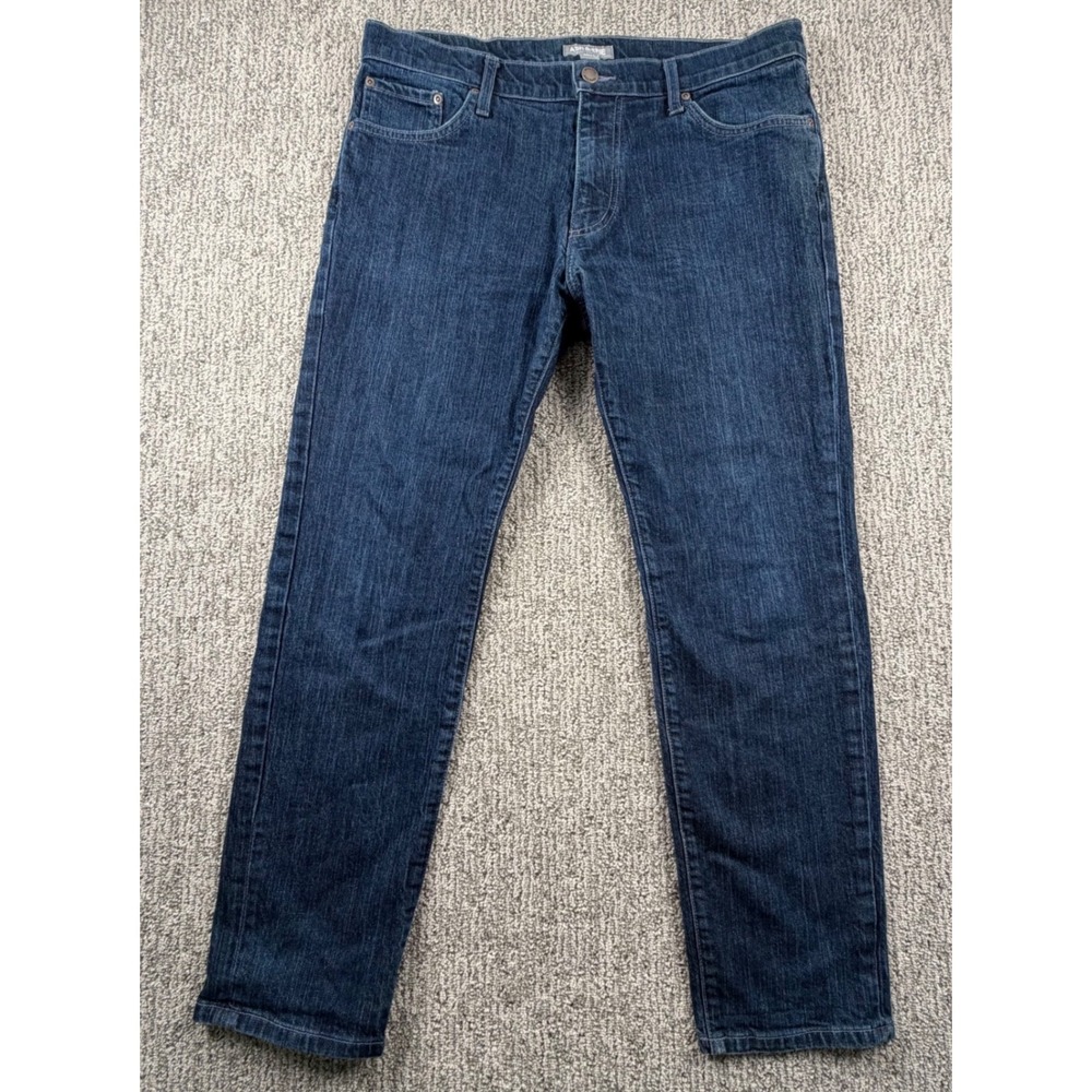 Ash & Erie Jeans Mens 34x29 Dark Blue Slim Stretch Made In USA Denim Pants